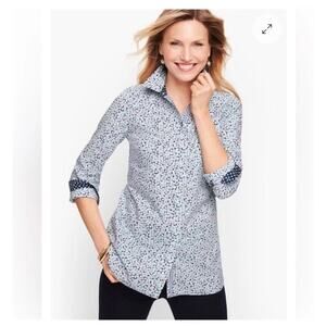 NWT Talbots Floral Button Down - Petite Medium